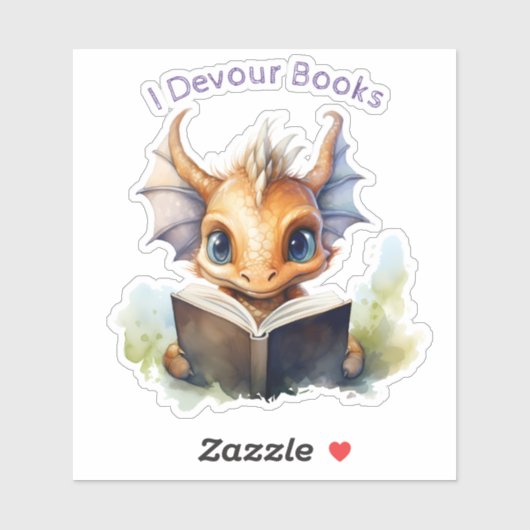 *~* Book Reading Baby Dragon AP88 I DEVOUR Aufkleber (Blatt)