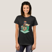 Book Reading Graphic Magic Rabbit Steampunk Magica T-Shirt (Vorne ganz)