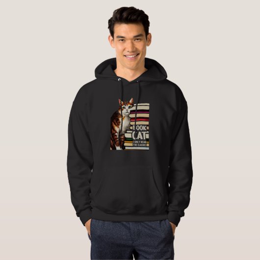 Book Reading Studying Cat Reader Kitten Hoodie (Vorne ganz)