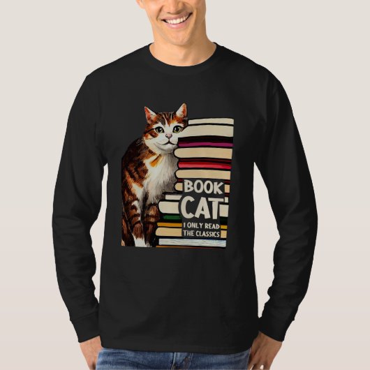 Book Reading Studying Cat Reader Kitten T-Shirt (Vorderseite)
