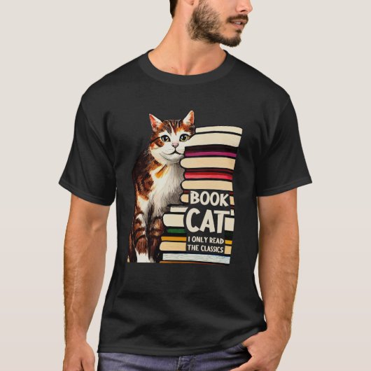 Book Reading Studying Cat Reader Kitten T-Shirt (Vorderseite)