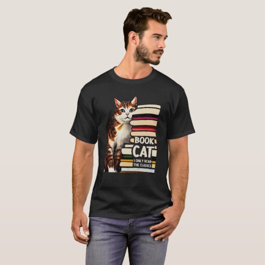Book Reading Studying Cat Reader Kitten T-Shirt (Vorne ganz)