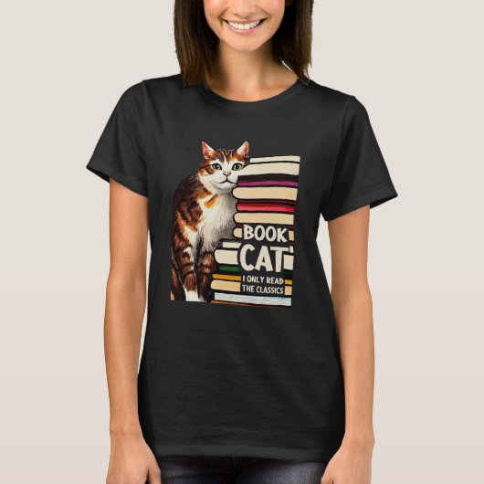 Book Reading Studying Cat Reader Kitten T-Shirt (Vorderseite)