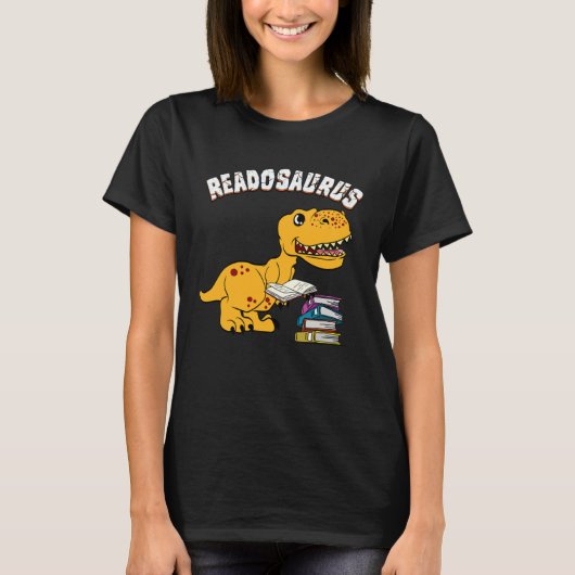 Book Readosaurus Dinosaur Books Library Reading T-Shirt (Vorderseite)