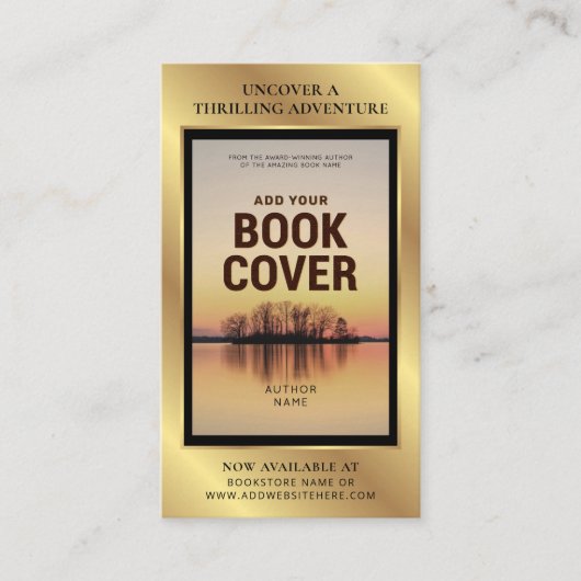 Book Release Author Foto Marketing Black & Gold Visitenkarte (Vorderseite)
