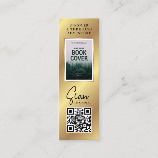 Book Release Author Foto Mini Gold Lesezeichen Car Mini Visitenkarte (Vorderseite)
