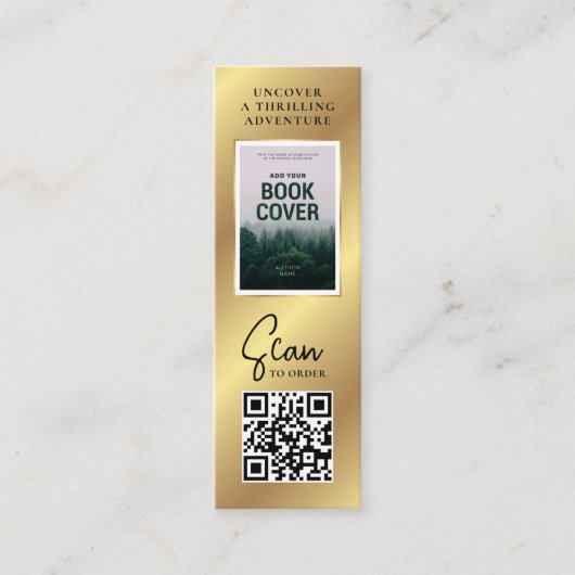 Book Release Author Foto Mini Gold Lesezeichen Car Visitenkarte (Vorderseite)