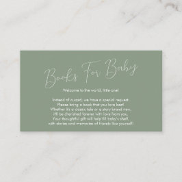 Book Request Baby Shower Sage Green Begleitkarte