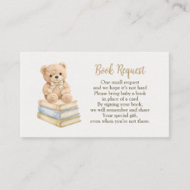 Book Request Neutral Teddy Bear Baby Shower Boho Begleitkarte