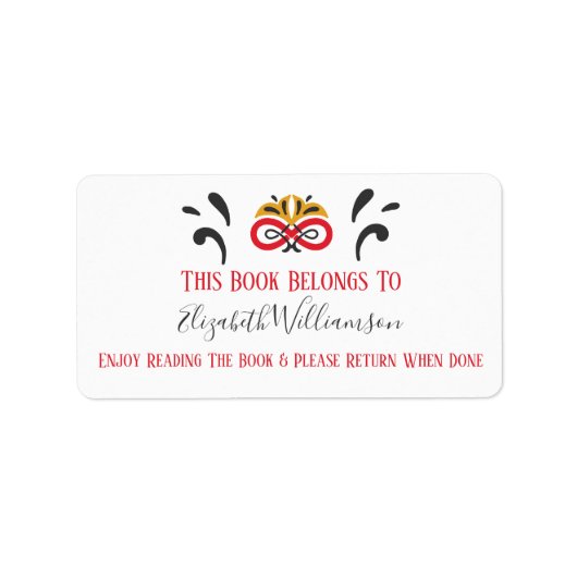 Book Return Elegante Modernes Mit Monogramm Adressaufkleber (Vorne)