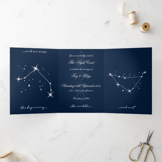 Book Romantacy Wedding Invite - Aries/Cap Dreifach Gefaltete Einladung (Innenseite)