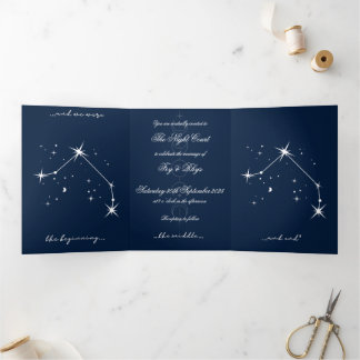 Book Romantacy Wedding Invite - Aries Dreifach Gefaltete Einladung