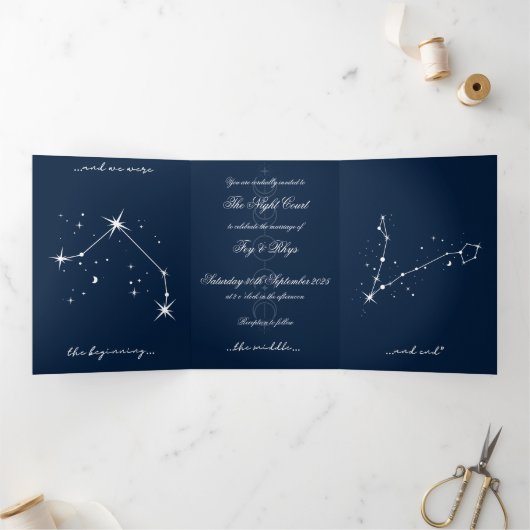 Book Romantacy Wedding Invite - Aries/Fisces Dreifach Gefaltete Einladung (Innenseite)