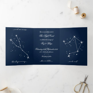 Book Romantacy Wedding Invite - Taurus/Libra Dreifach Gefaltete Einladung