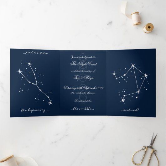Book Romantacy Wedding Invite - Taurus/Libra Dreifach Gefaltete Einladung (Innenseite)