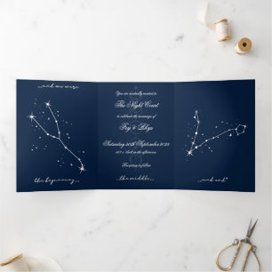 Book Romantacy Wedding Invite - Taurus/Pisces Dreifach Gefaltete Einladung