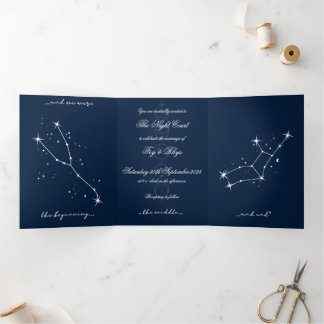 Book Romantacy Wedding Invite - Taurus/Virgo Dreifach Gefaltete Einladung