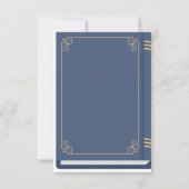 Book Save the Date Library Wedding Navy Einladunge (Rückseite)