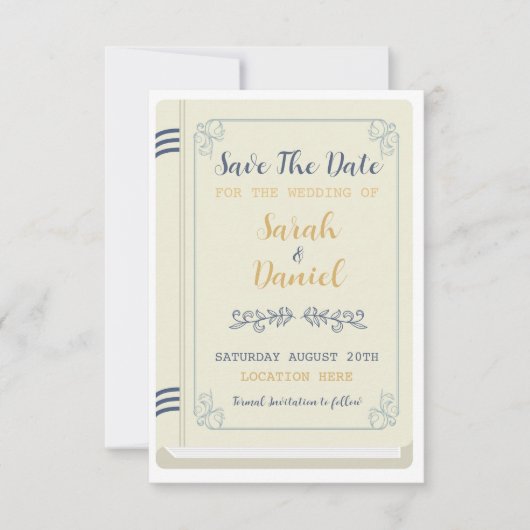 Book Save the Date Library Wedites Einladungen (Vorderseite)
