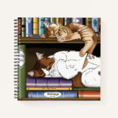 Book Shelf Cats Notizblock (Vorderseite)