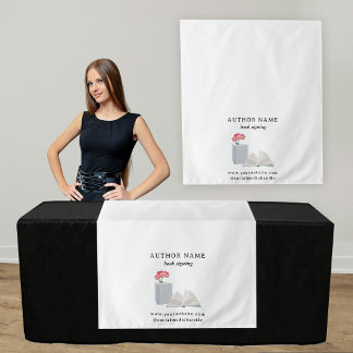 Book Signing Author Table Runner Banner Linen Wandteppich