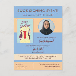Book Signing Event Author Appearance Blue Postkarte