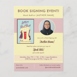 Book Signing Event Author Appearance Pastel Postkarte