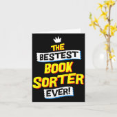 Book Sorter, Funny Job Occupation  Karte (Gelbe Blume)