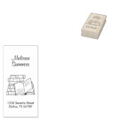 Book Stack und Open Book Address-Buchzeichen Gummistempel (Stempel)