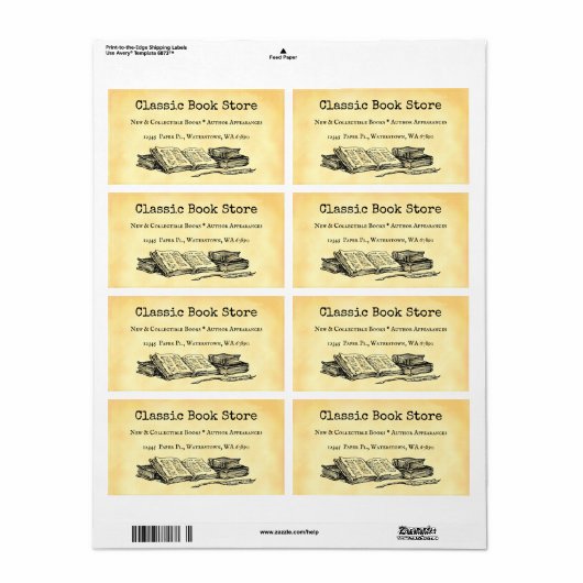 Book Store Editable Old Books and Quill (Vorne)