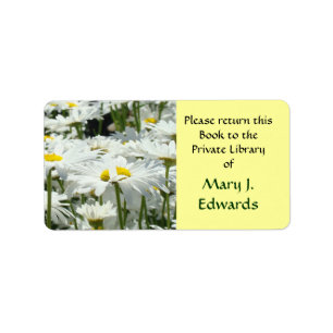 Book Tag Labels Private Library Daisy-Blume Adressaufkleber