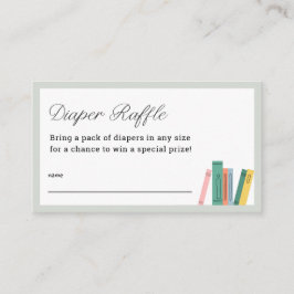 Book Theme Baby Shower Diaper Raffle Tickets Begleitkarte