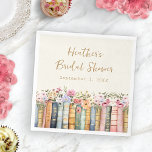 Book Theme Napkin Serviette<br><div class="desc">Unsere Papierservietten "Wildblume and Books" sind die perfekte Ergänzung zu jeder Tischumgebung und verbinden Funktionalität mit der ätherischen Schönheit handgemalter Wildblumen und Bücher. Diese Servietten sind in Rosa, Blau, Grün und Gold gehalten und verfügen über einen edlen Elfenbeinboden, der die Erholung Ihres Brautparty perfekt ergänzt und gleichzeitig eine Touch Eleganz...</div>