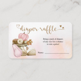 Book Theme Pink Pumpkin Diaper Raffekarte Begleitkarte