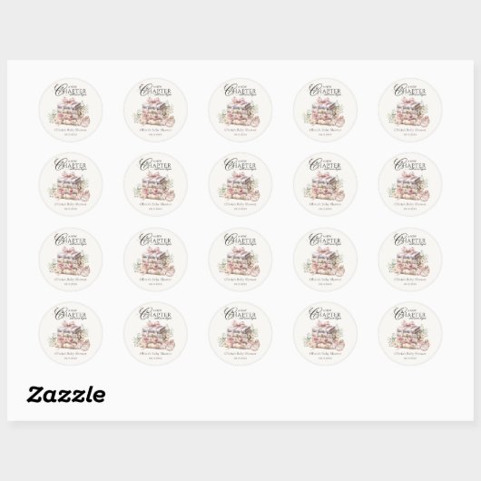 Book Theme Vielen Dank Classic Round Sticker (Blatt)
