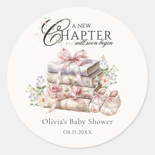 Book Theme Vielen Dank Classic Round Sticker (Vorderseite)