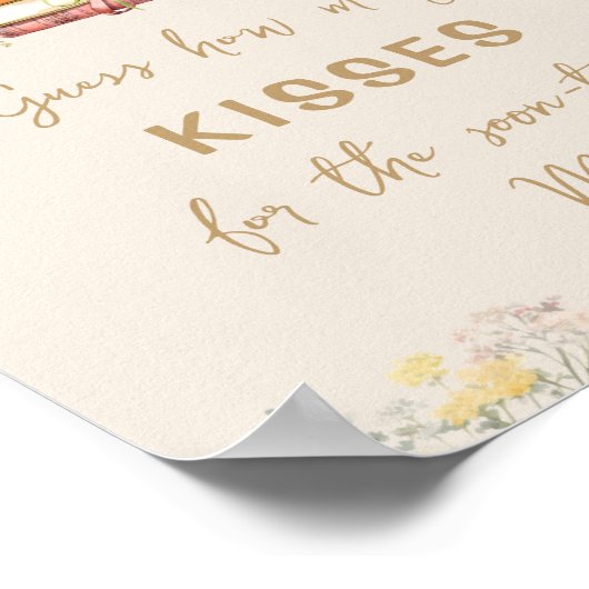 Book Theme Wie viele Kisses Brautparty Game Poster (Ecke)