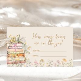 Book Theme Wildblume Wie viele Kisses Bridal Spiel Begleitkarte