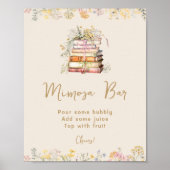 Book Theme Wildblumen Brautparty Mimosa Bar Poster (Vorne)