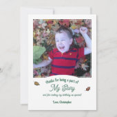 Book Themed Autumn Leaves Birthday Danke Foto Karte (Vorderseite)