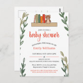 Book Themed Baby Shower Postcard Einladung Postkarte (Vorne/Hinten)