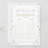 Book themed Bridal Shower Age Guessing Game Card Einladung (Vorderseite)