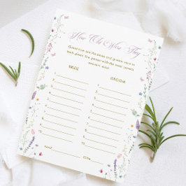 Book themed Bridal Shower Age Guessing Game Card Einladung