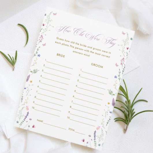 Book themed Bridal Shower Age Guessing Game Card Einladung