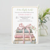 Book Themed Bridal Shower Einladung (Stehend Vorderseite)