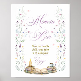 Book Themed Bridal Shower Mimosa Bar Poster