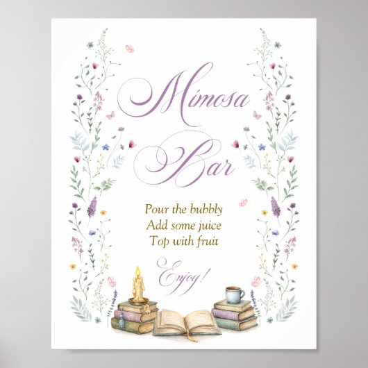 Book Themed Bridal Shower Mimosa Bar Poster (Vorne)