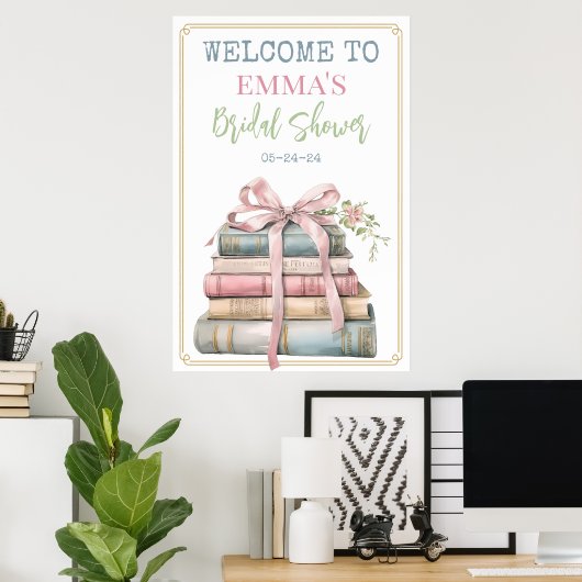 Book Themed Welcome Sign Poster (Heimbüro)
