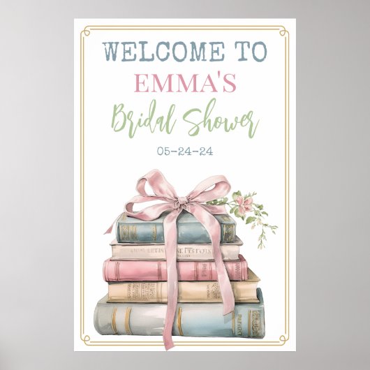 Book Themed Welcome Sign Poster (Vorne)
