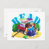 Book Wagon READ Postkarte (Vorne/Hinten)